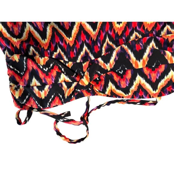 Catalina Womens Chevron Print Tankini Top M Adjustable Straps Nylon/Spandex Blen - Picture 4 of 6